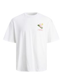 Jack & Jones Nadruk Okrągły dekolt T-shirt -White - 12245471