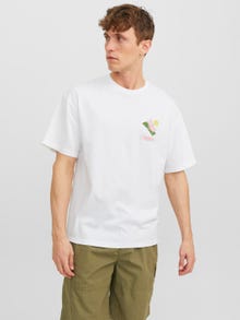 Jack & Jones Bedrukt Ronde hals T-shirt -White - 12245471