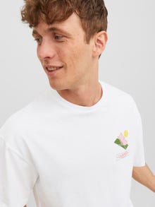Jack & Jones Painettu Pyöreä pääntie T-paita -White - 12245471