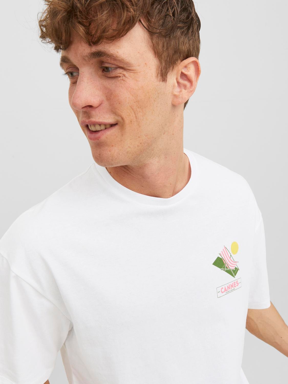 Jack & Jones Printed Crew neck T-shirt -White - 12245471