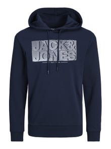 Jack & Jones Plus Size Logo Hoodie -Navy Blazer - 12245499