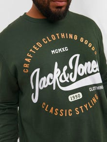 Jack & Jones Plus Size Logo Crew neck Sweatshirt -Mountain View - 12245502