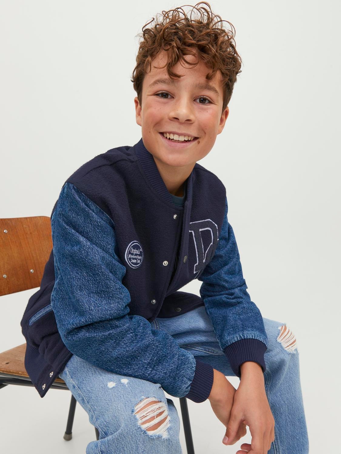 Jack & Jones Baseball jacket For boys -Blue Denim - 12245637