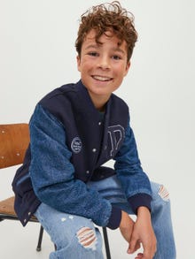 Jack & Jones Varsity Jacket Per Bambino -Blue Denim - 12245637