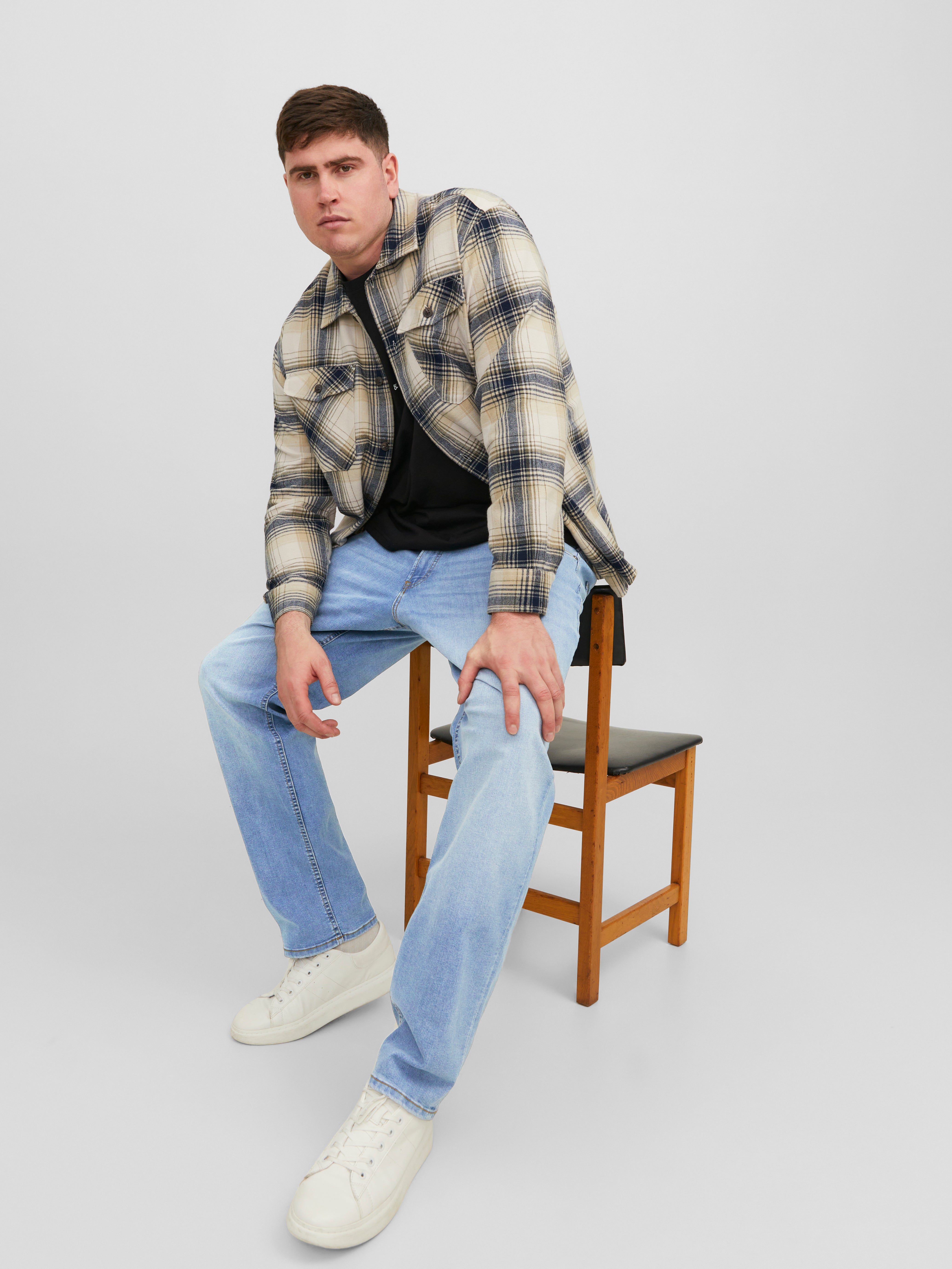 Jack & Jones Plus Size JJIMIKE JJORIGINAL SQ 330  PLS Tapered fit jeans -Blue Denim - 12245647