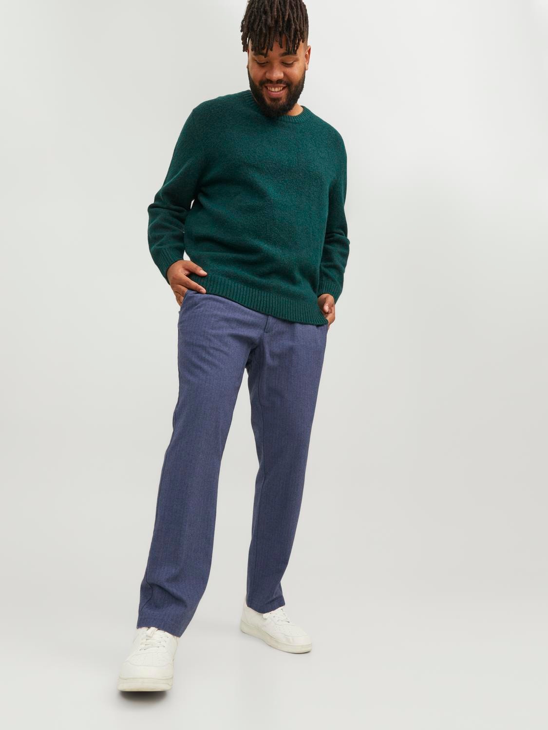 Jack & Jones Plus Slim Fit Puuvillased püksid -Navy Blazer - 12245650