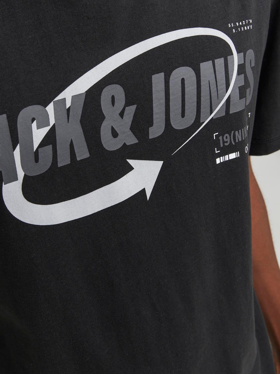 Jack & Jones Logo Crew neck T-shirt -Black - 12245712