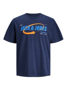 Jack & Jones Logo Pyöreä pääntie T-paita -Navy Blazer - 12245712