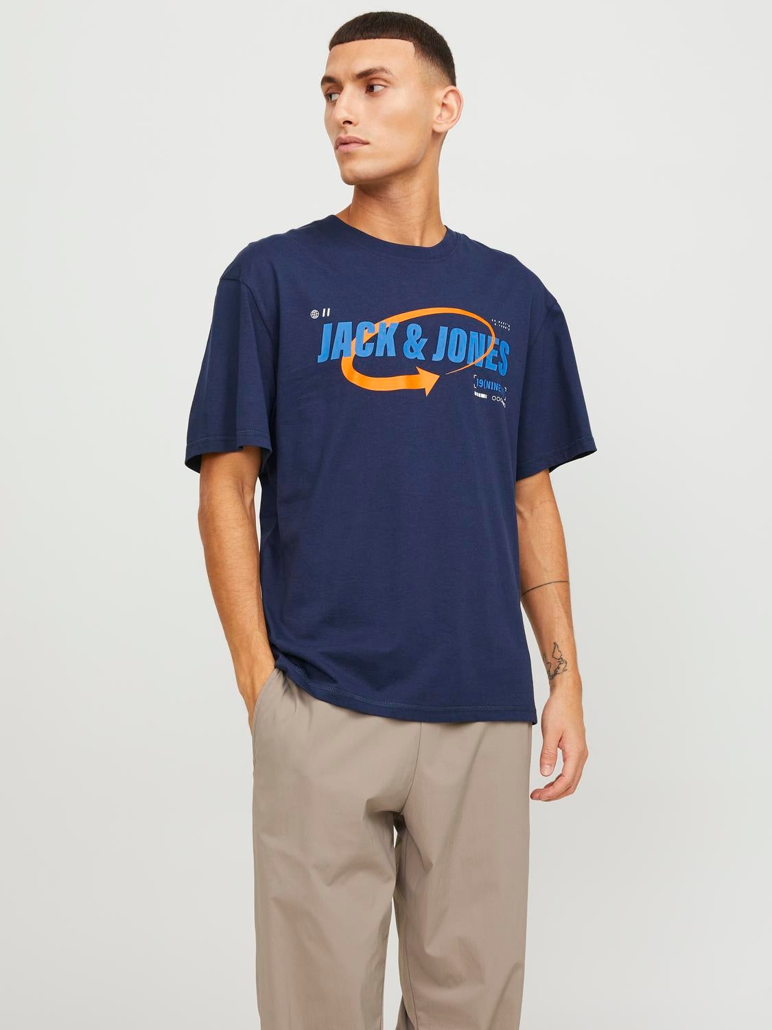 Jack and jones navy blue 2024 t shirt