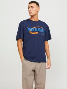 Jack & Jones Logo Crew neck T-shirt -Navy Blazer - 12245712