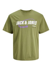 Jack & Jones Logo Rundhals T-shirt -Olive Branch - 12245712