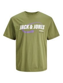 Jack & Jones Logo Ümmargune kaelus T-särk -Olive Branch - 12245712