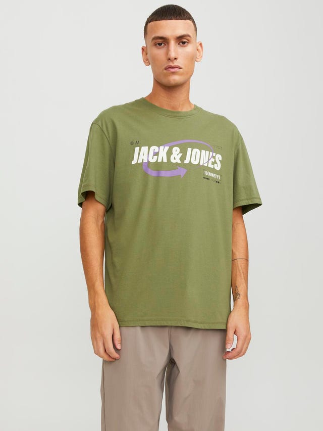 Jack & Jones Logo Kruhový výstřih Tričko - 12245712