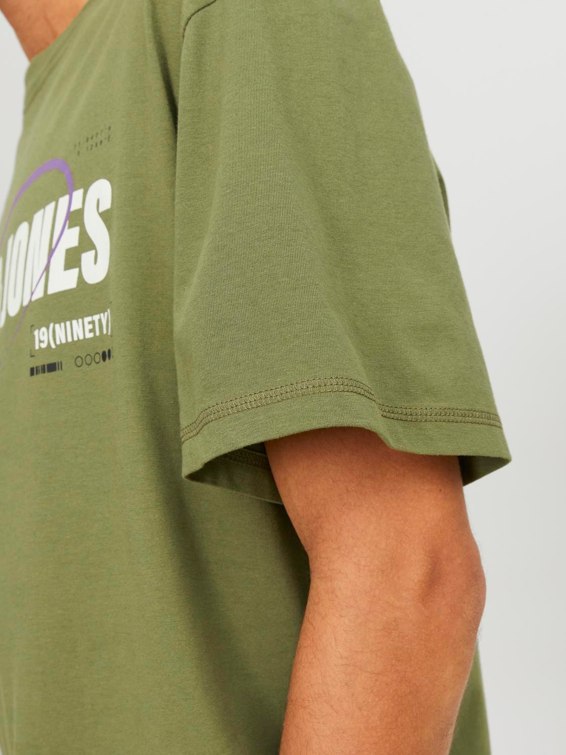 Jack & Jones Logo Ronde hals T-shirt -Olive Branch - 12245712