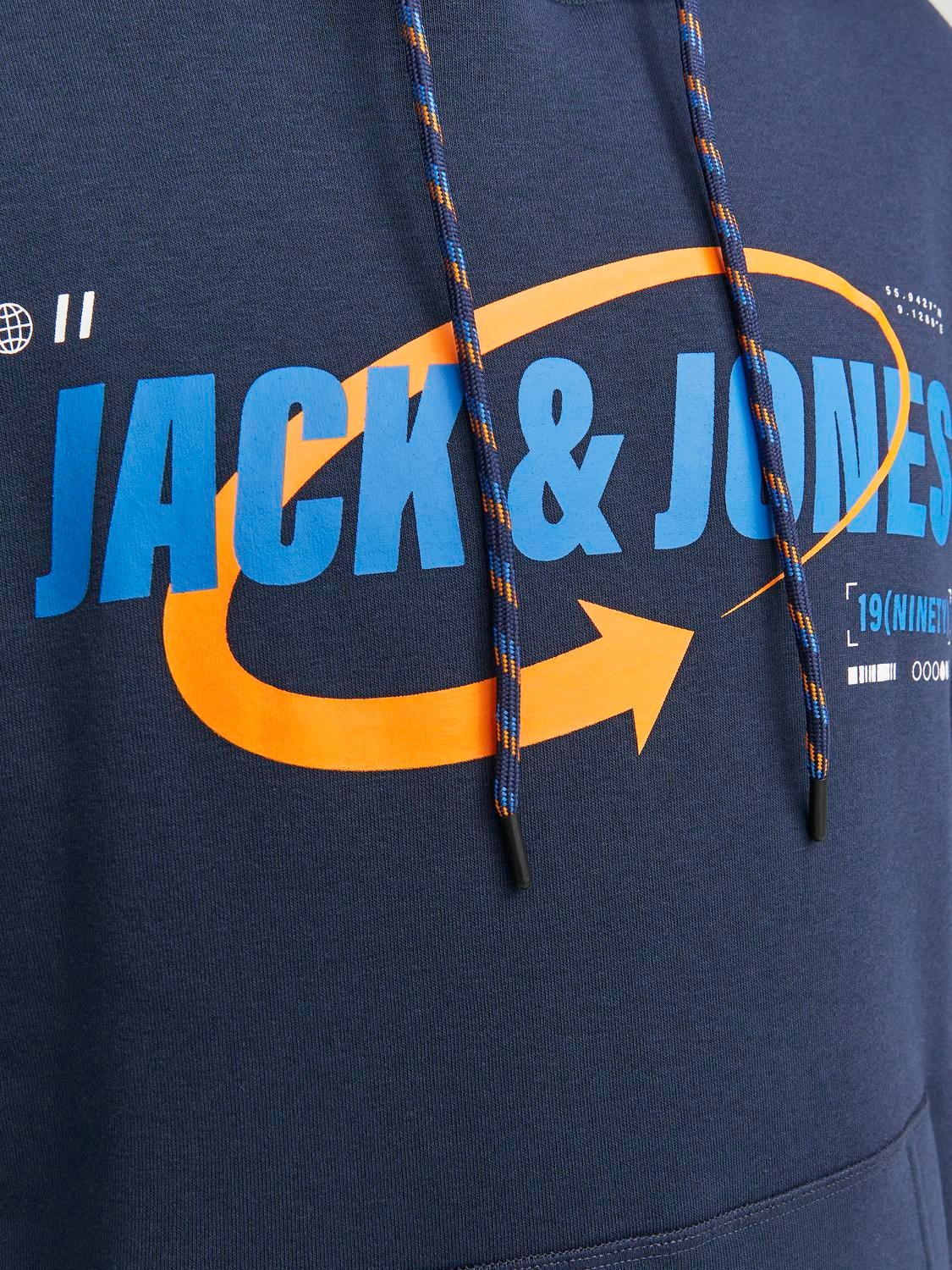 Jack & Jones Logo Hættetrøje -Navy Blazer - 12245714