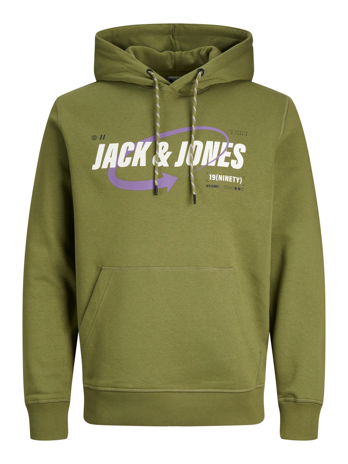 Jack & Jones Logo Hoodie -Olive Branch - 12245714
