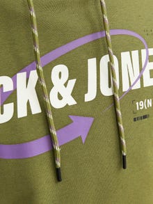 Jack & Jones Hoodie Logo -Olive Branch - 12245714
