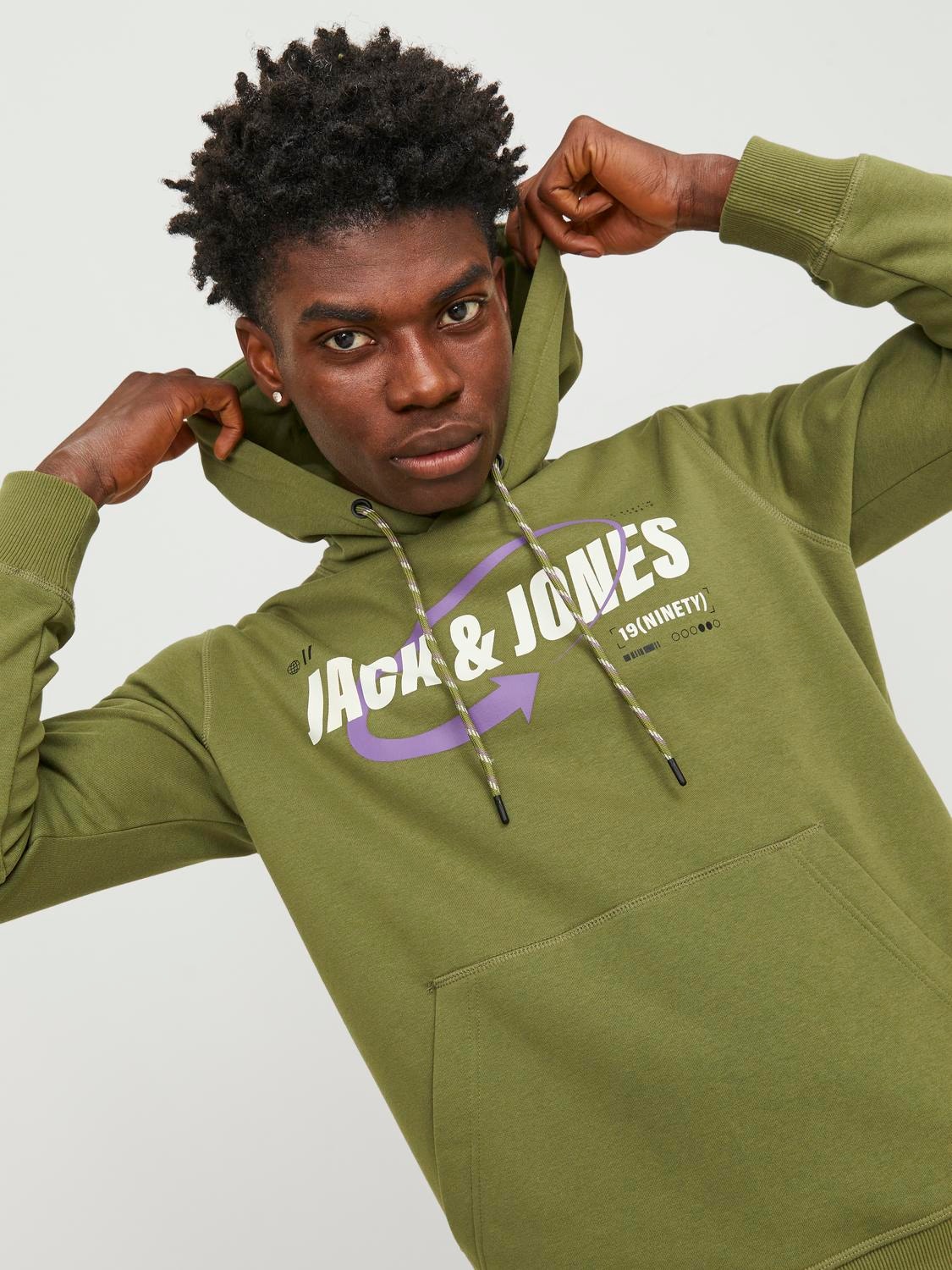 Jack & Jones Felpa con cappuccio Con logo -Olive Branch - 12245714