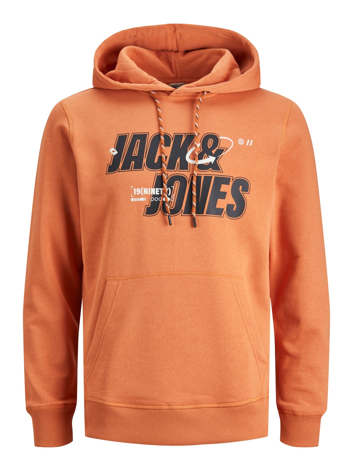 Jack & Jones Logotipas Megztinis su gobtuvu -Apricot Orange - 12245714