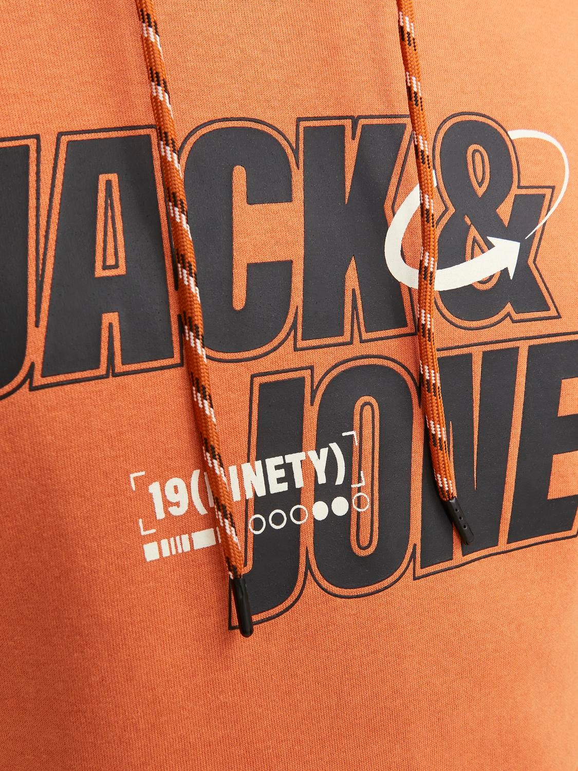 Jack & Jones Logo Hoodie -Apricot Orange - 12245714