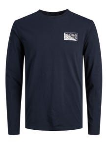 Jack & Jones Logo Crew neck T-shirt -Navy Blazer - 12245758