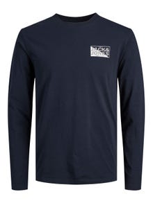 Jack & Jones Logo Ronde hals T-shirt -Navy Blazer - 12245758