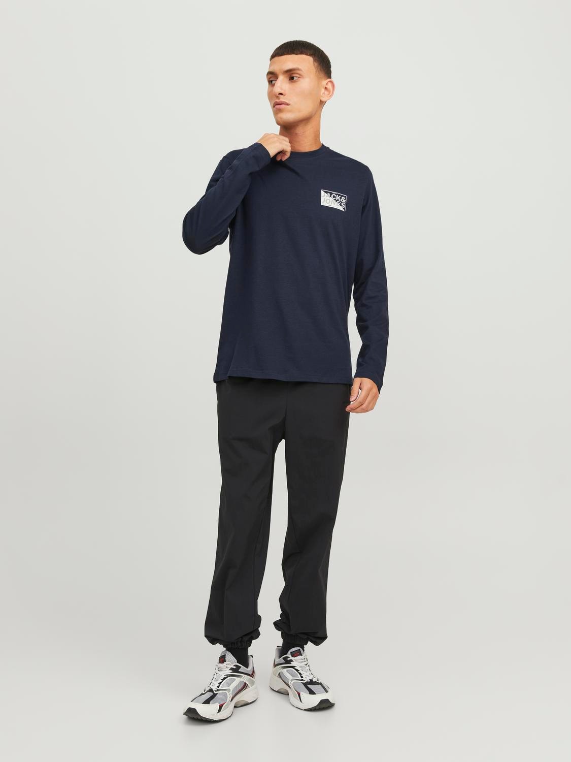 Jack & Jones Logo Crew neck T-shirt -Navy Blazer - 12245758