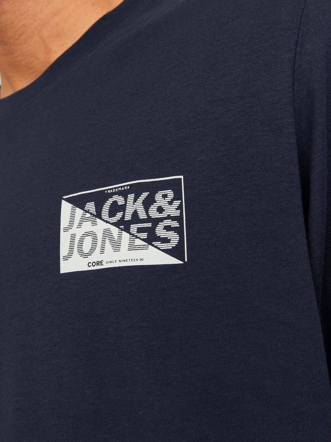 Jack & Jones Logo Crew neck T-shirt -Navy Blazer - 12245758