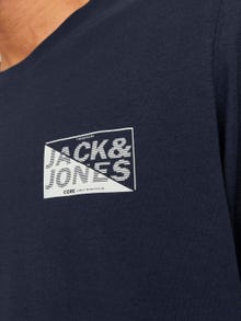 Jack & Jones Logotyp Rundringning T-shirt -Navy Blazer - 12245758