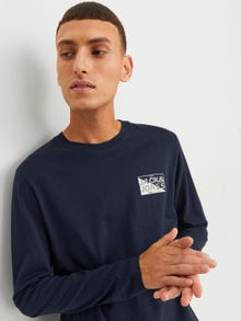 Jack & Jones Logo Crew neck T-shirt -Navy Blazer - 12245758