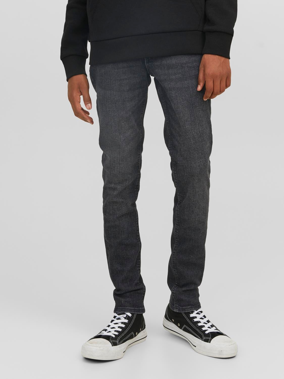 Jack & Jones JJILIAM JJIORIGINAL SQ 270 Skinny fit jeans For boys -Black Denim - 12245824