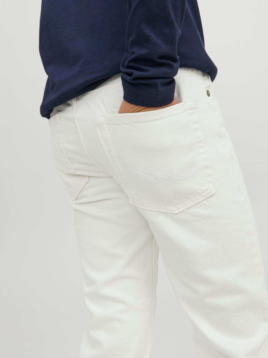 Jack & Jones JJIGLENN JJORIGINAL MF 520 Slim fit jeans Voor jongens -Ecru - 12245875