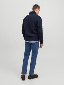 Jack & Jones Plain Zip Sweatshirt -Navy Blazer - 12245880