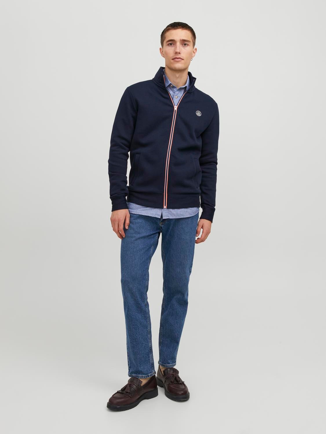 Jack & Jones Moletom com Fecho Liso -Navy Blazer - 12245880