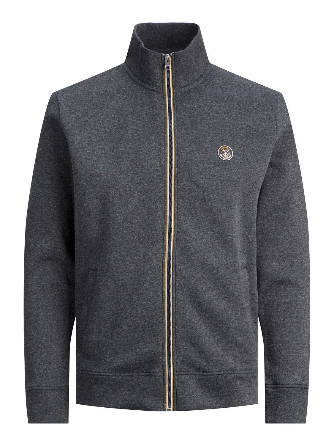 Jack & Jones Einfarbig Sweatshirt mit Reißverschluss -Dark Grey Melange - 12245880