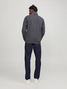 Jack & Jones Plain Zip Sweatshirt -Dark Grey Melange - 12245880