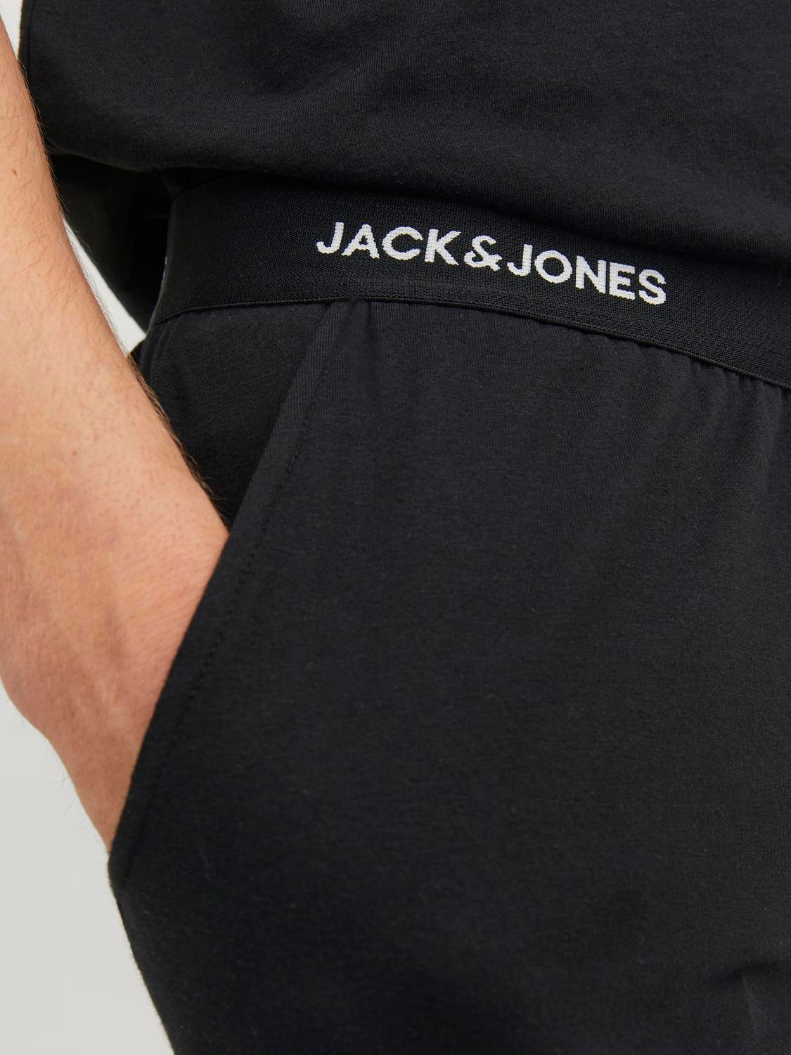 Jack & Jones Enfärgat Rundringning Loungewearset -Black - 12245898