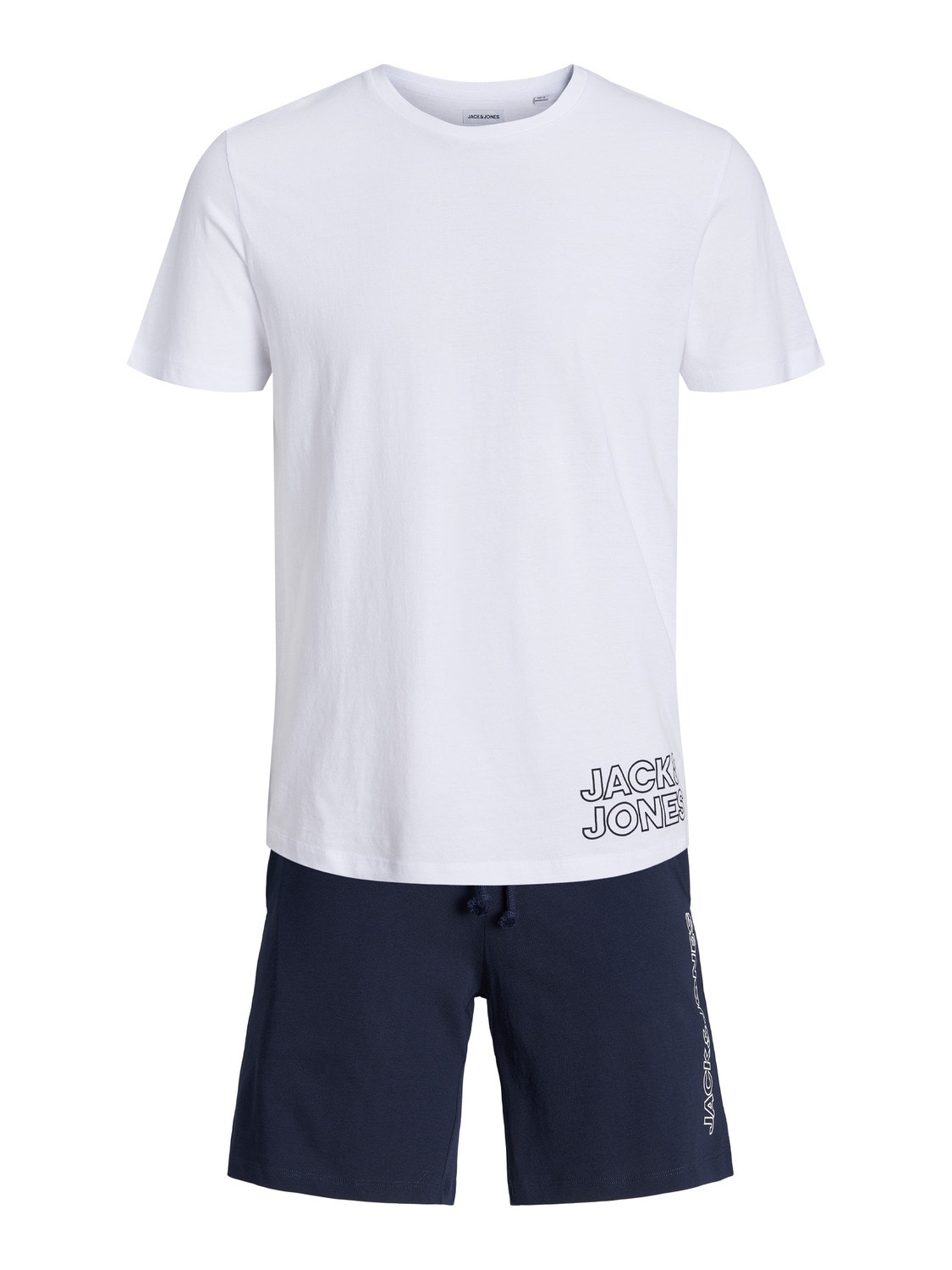 Jack & Jones Logo Kruhový výstřih Oblečení na odpočinkový čas -White - 12245905
