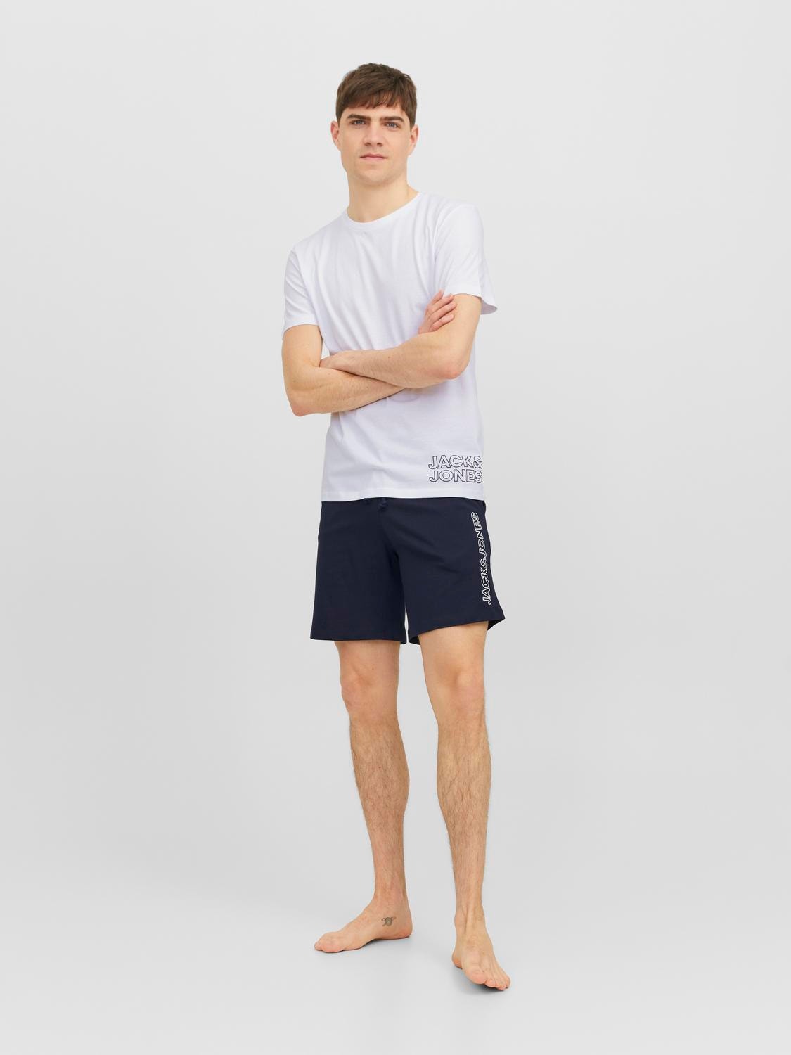 Jack & Jones Logo O-hals Loungewear -White - 12245905