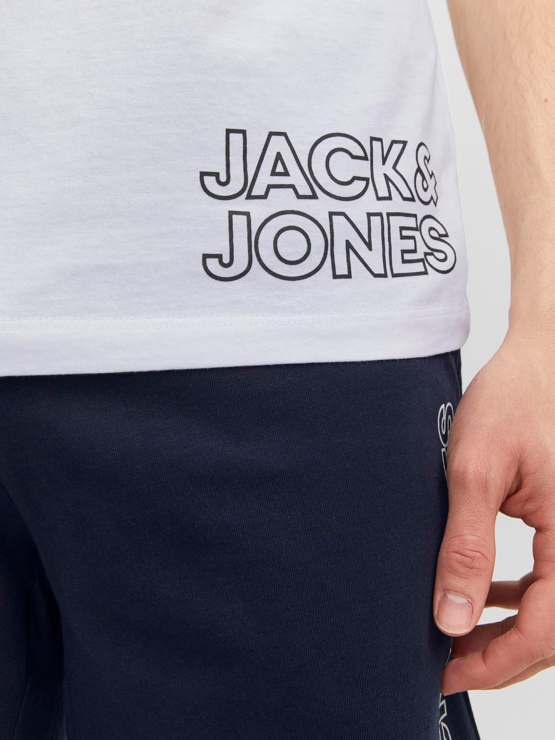 Jack & Jones Logo O-hals Loungewear -White - 12245905