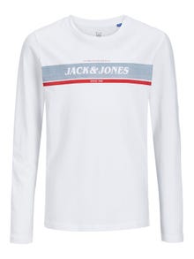 Jack & Jones Logo T-skjorte For gutter -White - 12245919
