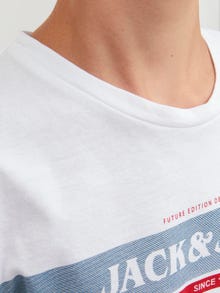 Jack & Jones Logo T-skjorte For gutter -White - 12245919