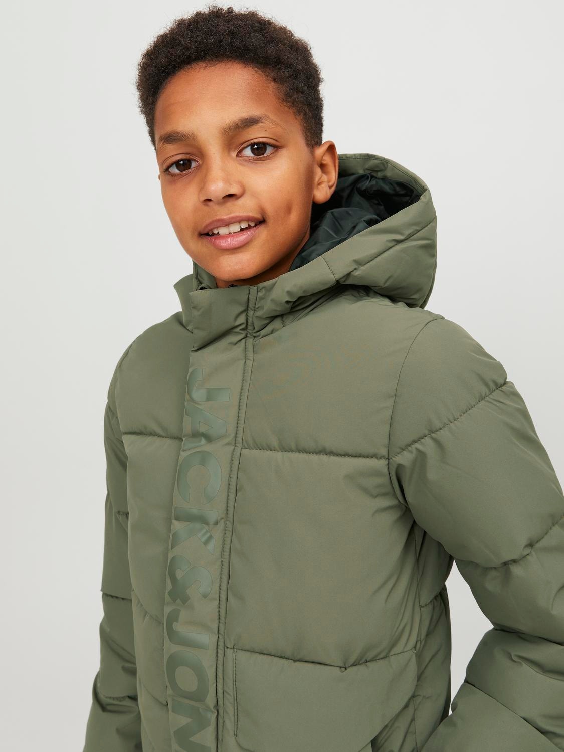 Jack & Jones Puffer jacket For boys -Dusty Olive - 12246122