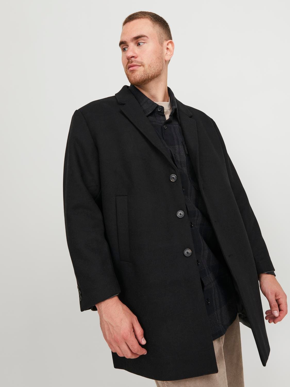 Jack & Jones Plus Size Coat -Black - 12246237