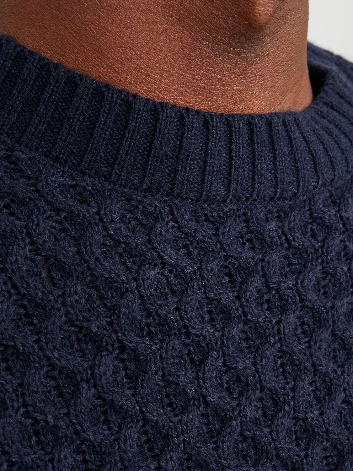 Jack & Jones Gładki Sweter z dzianiny z okrągłym dekoltem -Maritime Blue - 12246281