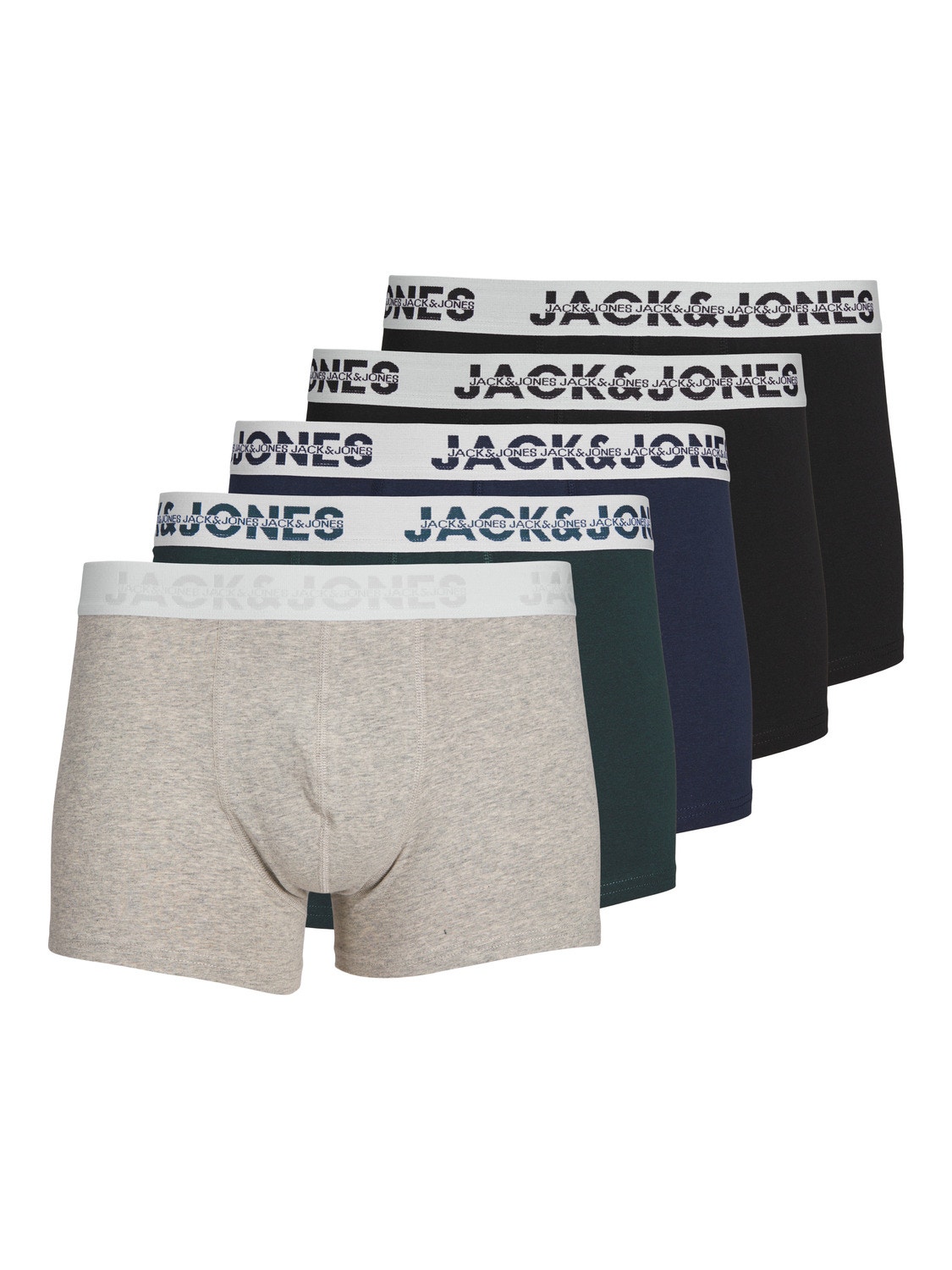 Jack & Jones 5-pack Trunks -Light Grey Melange - 12246310