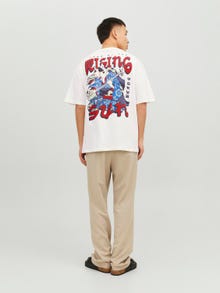 Jack & Jones Gedruckt Rundhals T-shirt -Cloud Dancer - 12246333