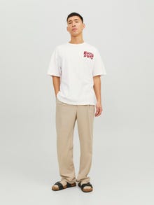 Jack & Jones Nyomott mintás Környak Trikó -Cloud Dancer - 12246333