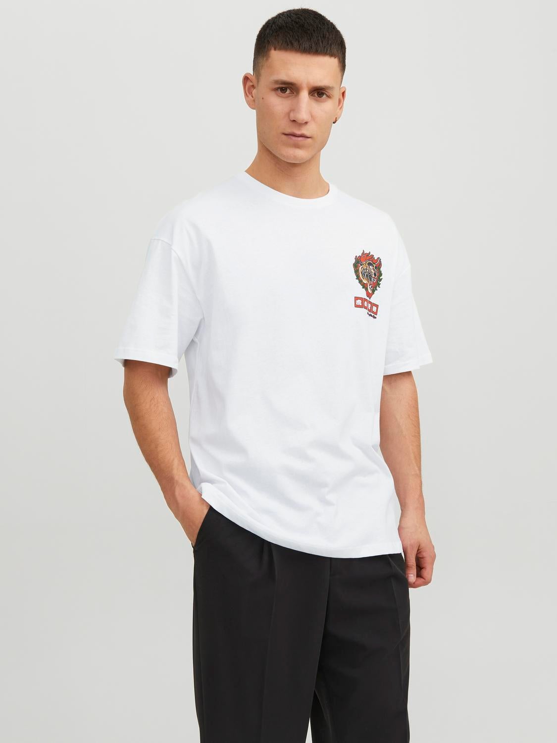 T-shirt Imprimé Col Rond - Jack & Jones - Modalova