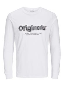 Jack & Jones Logo Ronde hals T-shirt -Bright White - 12246336